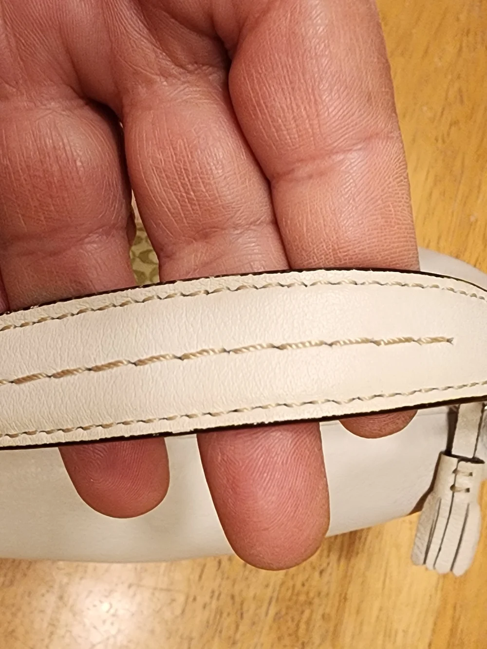 vintage Coach Y2K green and white leather signature stripe mini hobo bag.  - Picture 10 of 13